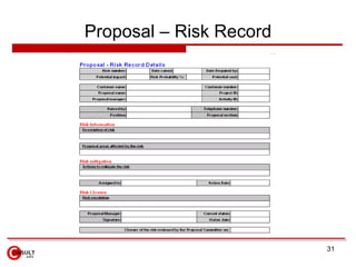 Proposal – Risk Record 
