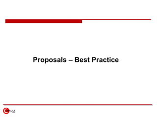 Proposals – Best Practice 