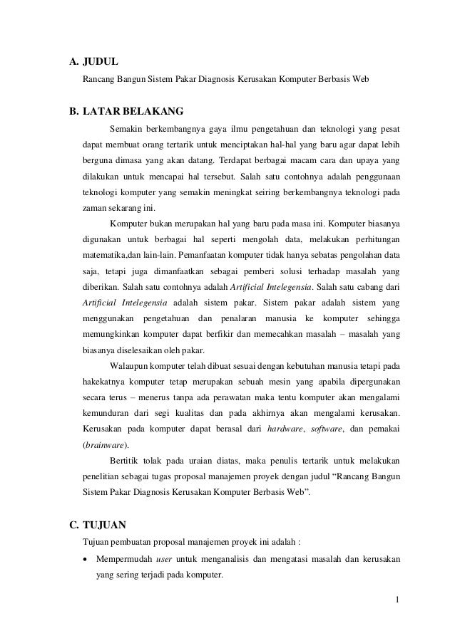 Proposal manajemen proyek