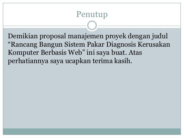 Proposal manajemen proyek