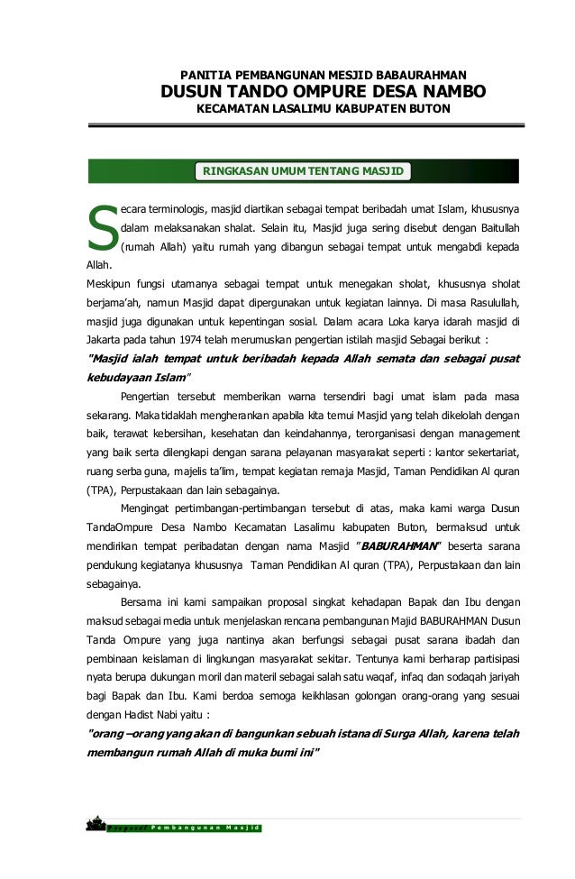 Proposal Masjid Tanda Ompure 1 Proposal Masjid Tanda Ompure 1