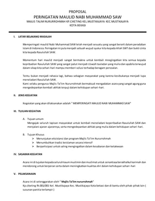 Proposal maulid | PDF