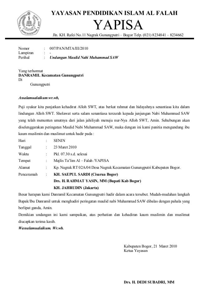 Proposal kegiatan maulid nabi di sekolah