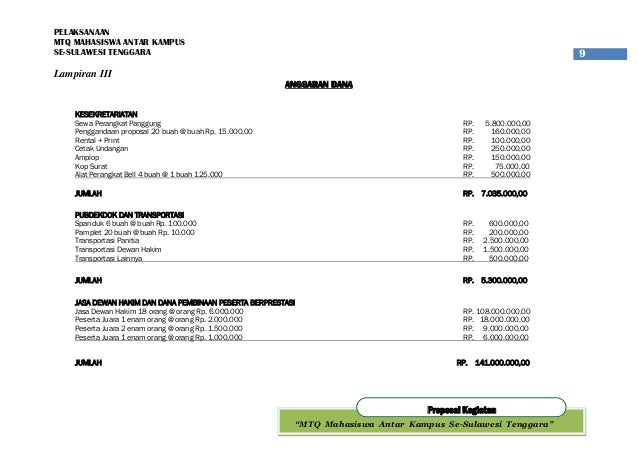 Contoh Proposal Musabaqah Mahasiswa Antar Kampus PDF