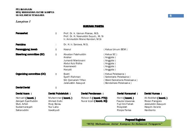 Contoh Proposal Musabaqah Mahasiswa Antar Kampus PDF