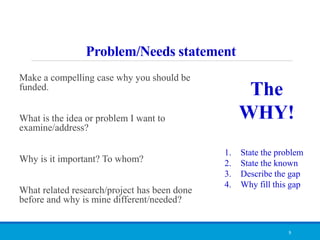 Grant Problem Statement Developing a grant proposal | PDF