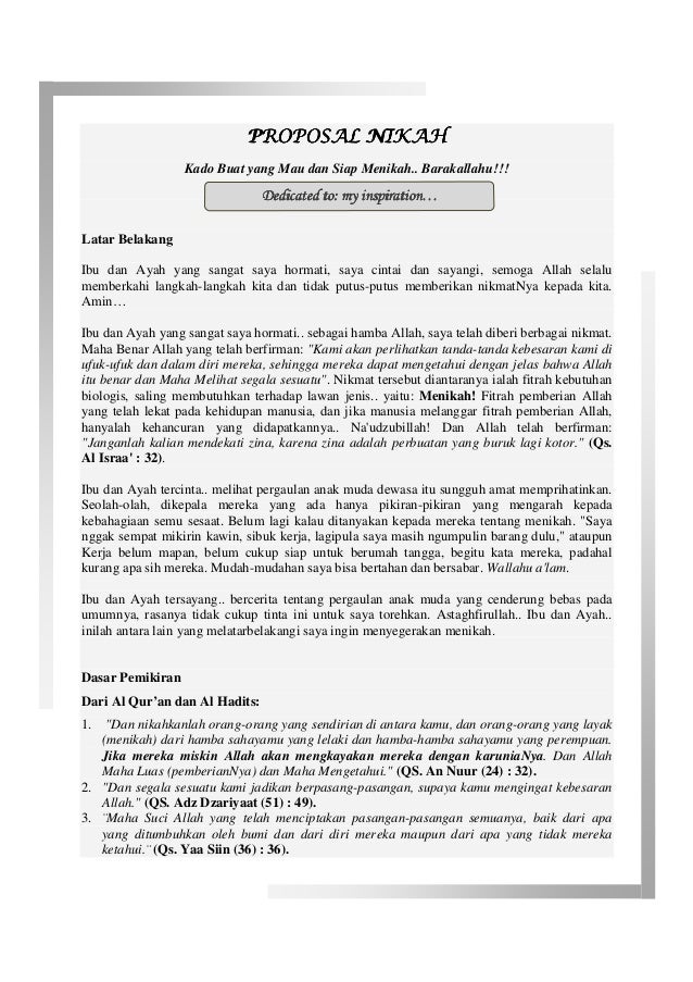 Format Proposal Menikah | proposal nikah Format Proposal Menikah | proposal nikah