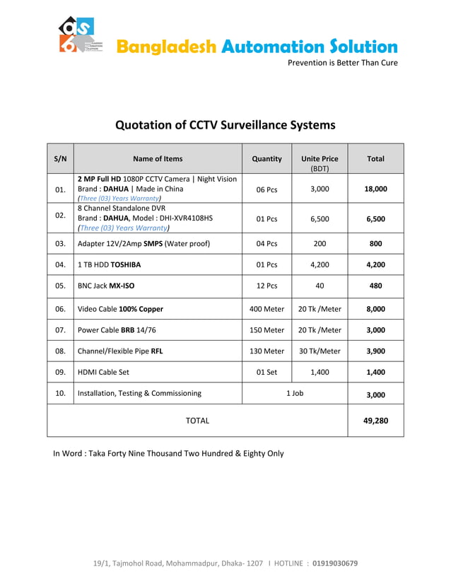 Get FREE Quotation CCTV Surveillance systems Supply, Installation