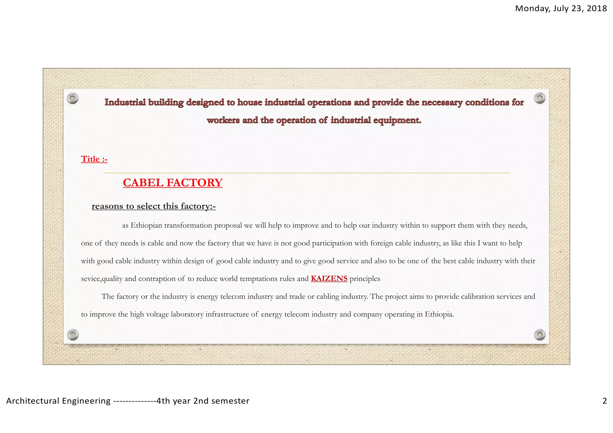 Proposal of industry factory | PDF