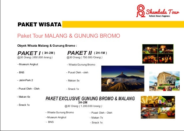 Proposal paket wisata SHAMBALA TOUR UNGARAN