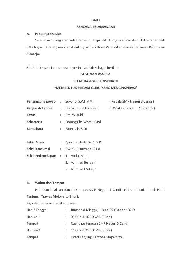 Proposal Pelatihan Guru Inspiratif 2019