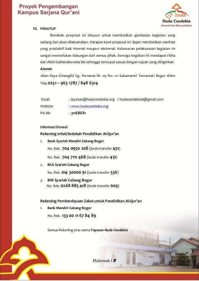 Proposal pembangunan kampus sarjana qur'ani revisi