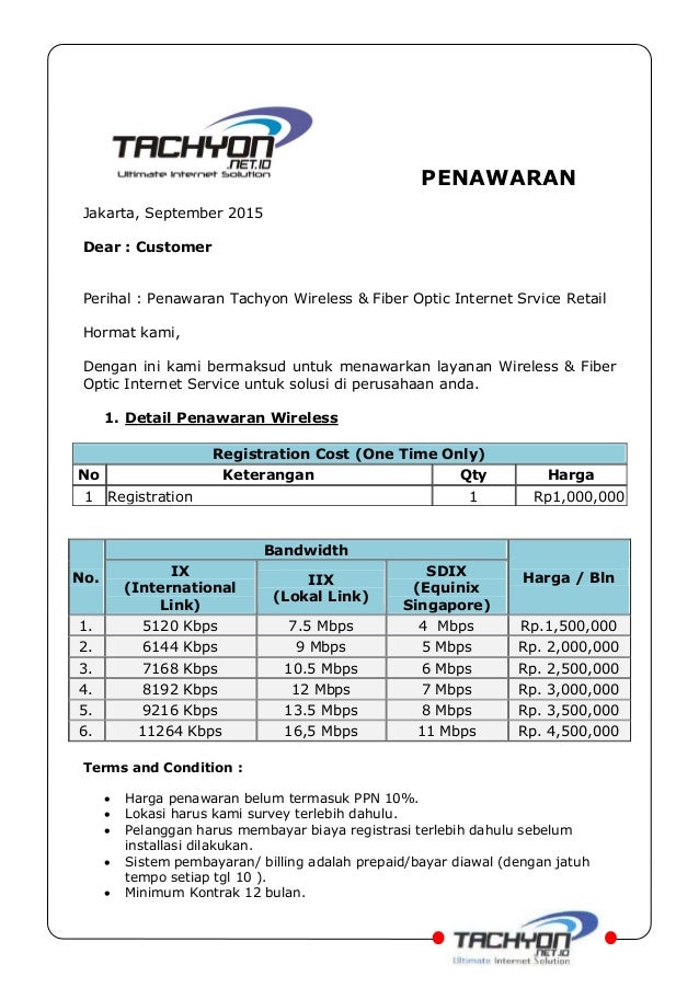 Proposal Penawaran Koneksi Internet Fo Dan Wireless Pt Remala Abadi Proposal Penawaran Koneksi Internet Fo Dan Wireless Pt Remala Abadi