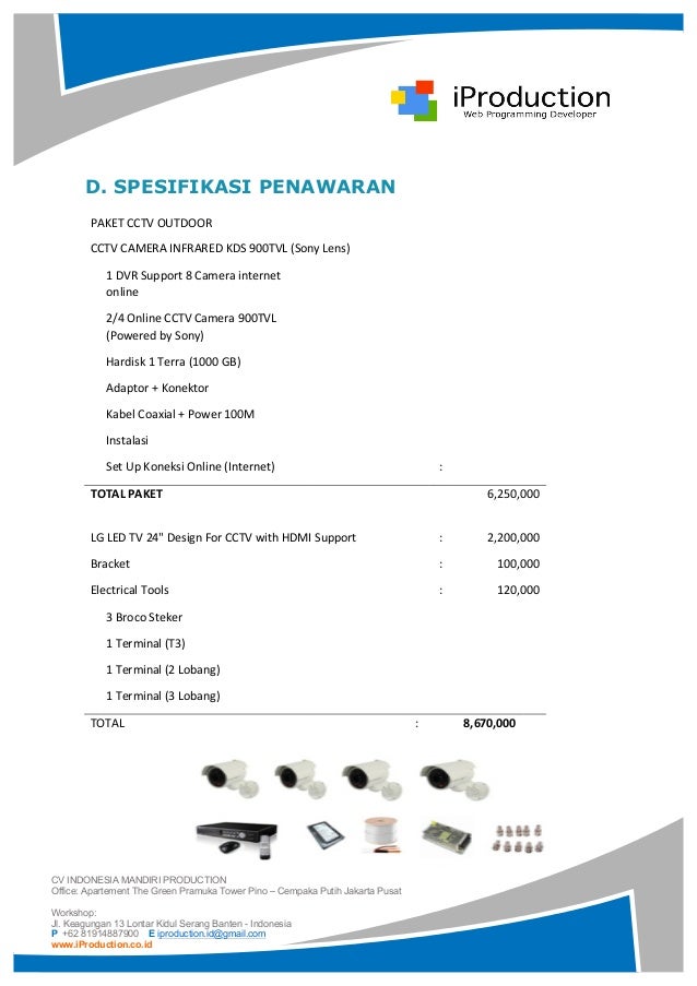 Proposal penawaran live cctv online