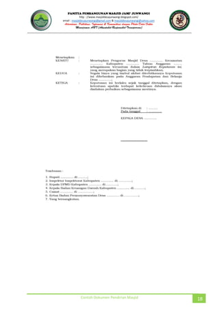 JUNWANGI
http : //www.masjiddesajunwangi.blogspot.com/
email : masjiddesajunwangi@gmail.com & masjiddesajunwangi@yahoo.com
Contoh Dokumen Pendirian Masjid 18
 