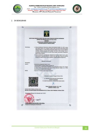 JUNWANGI
http : //www.masjiddesajunwangi.blogspot.com/
email : masjiddesajunwangi@gmail.com & masjiddesajunwangi@yahoo.com
Contoh Dokumen Pendirian Masjid 20
2. SK MENKUMHAM
 