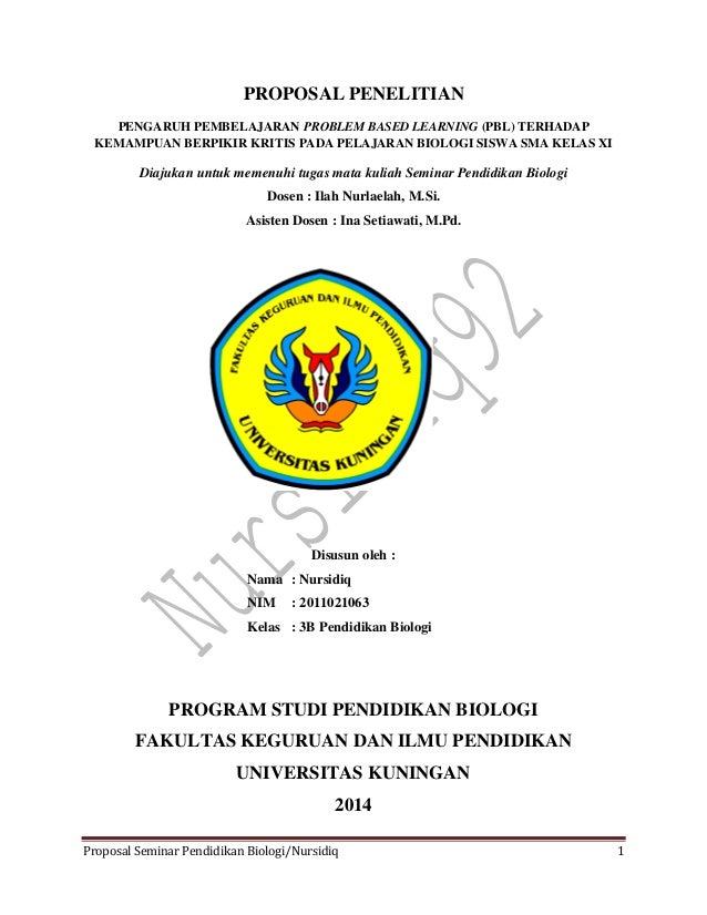 Contoh proposal penelitian biologi