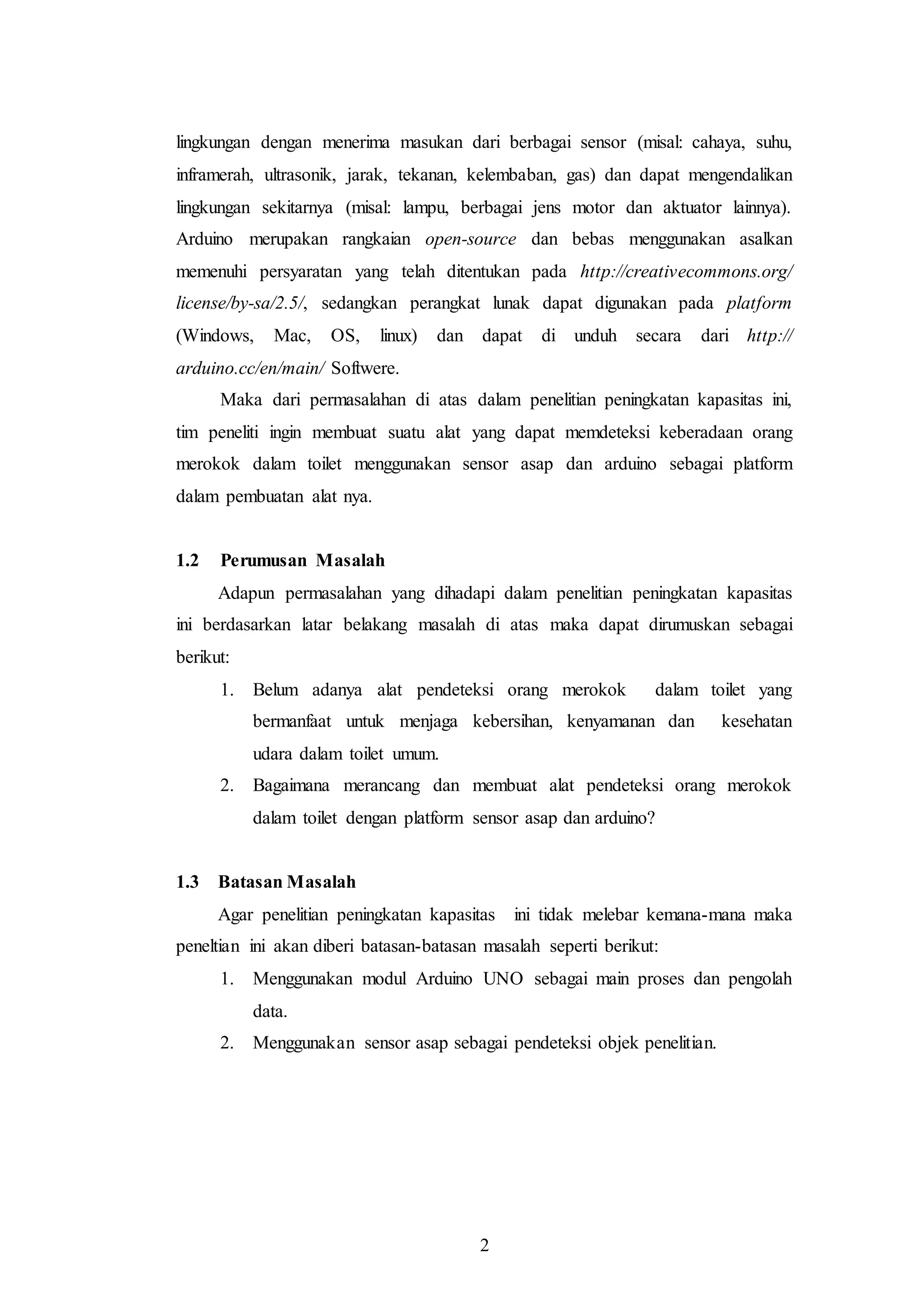 ALAT PEDETEKSI ORANG MEROKOK DALAM TOILET MENGGUNAKAN SENSOR ASAP ...