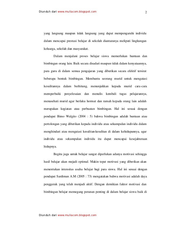 Proposal Penelitian Pengaruh Bimbingan Belajar Dan Motivas