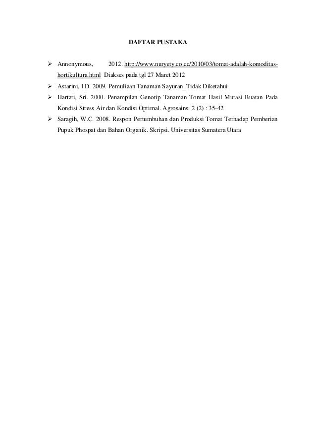 Proposal penelitian tanaman tomat