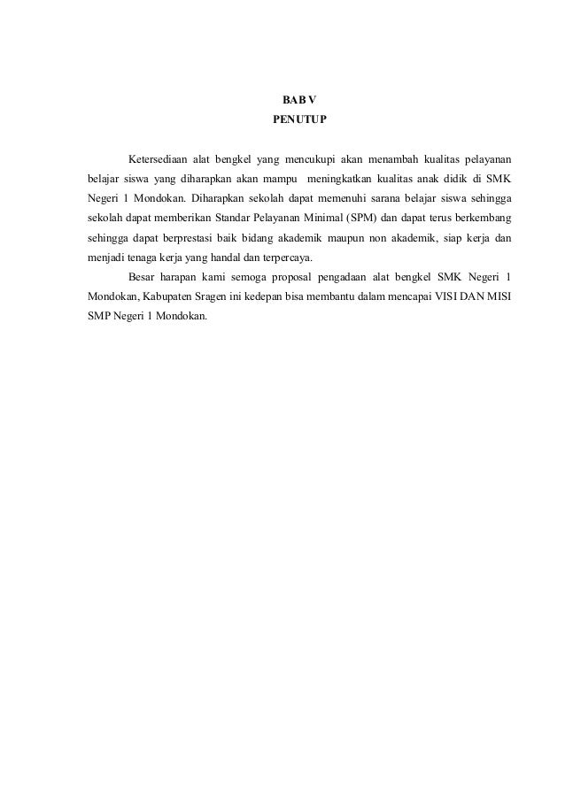 Proposal pengadaan alat bengkel