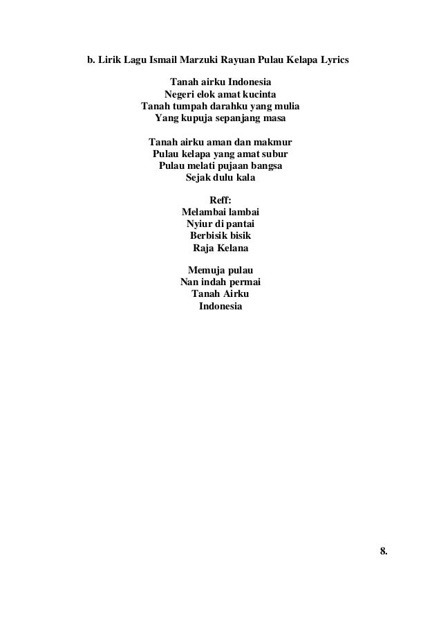 Rayuan Pulau Kelapa Slide Piano Sheet