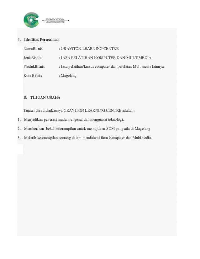 Proposal pengajuan usaha les komputer