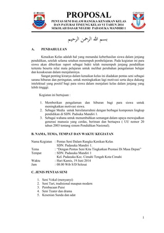 Proposal pentas seni kenaikan kelas