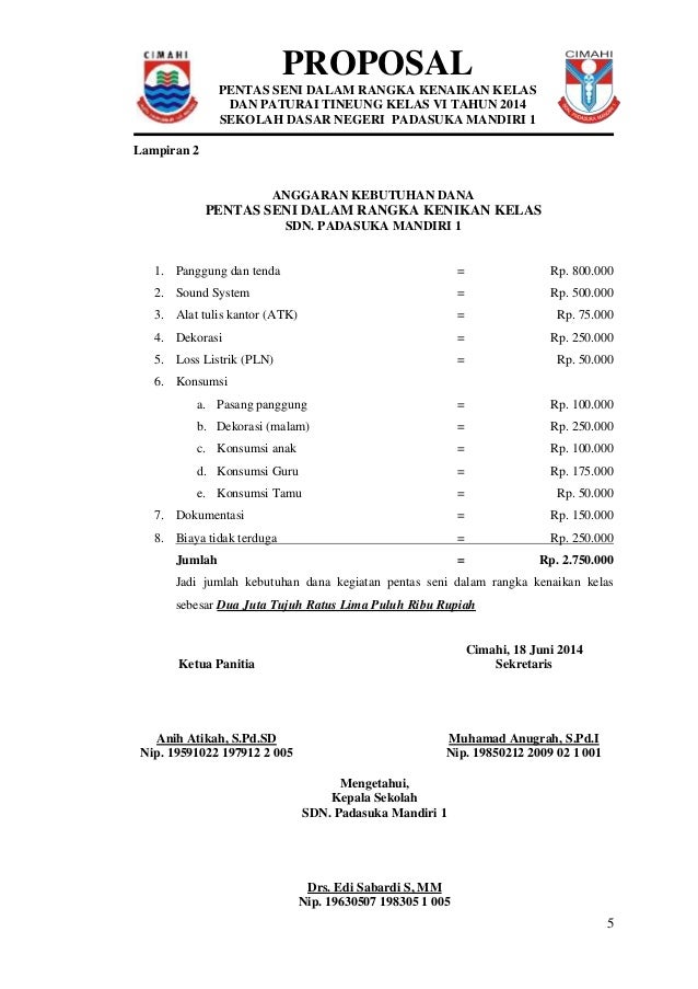 Proposal pentas seni kenaikan kelas Proposal pentas seni kenaikan kelas