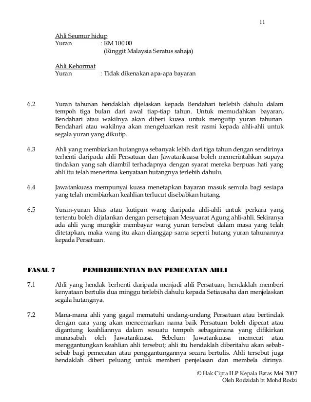 Proposal Penubuhan Alumni ILP Kepala Batas, 2007