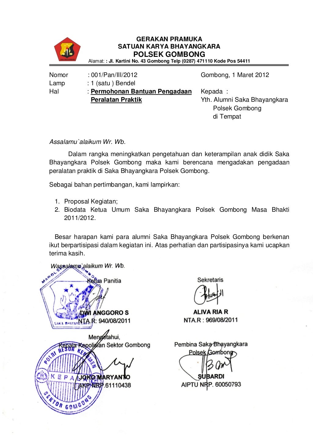 Proposal permohonan bantuan
