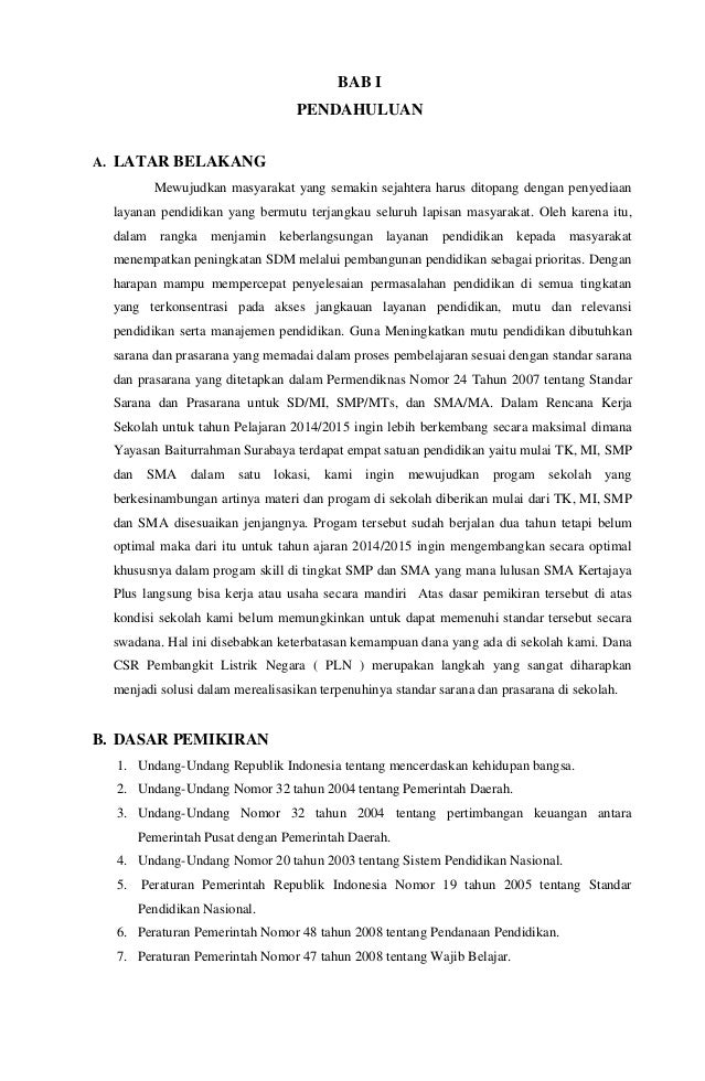 Contoh Proposal Ijin Operasional Pondok Pesantren Barisan Contoh