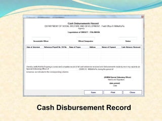 Cash Disbursement Record 
 
