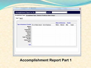 Accomplishment Report Part 1 
 