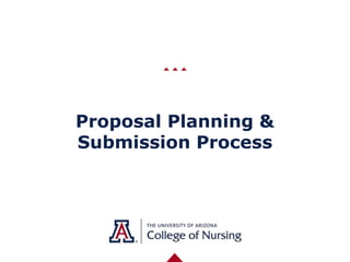 Proposal Planning &
Submission Process
 