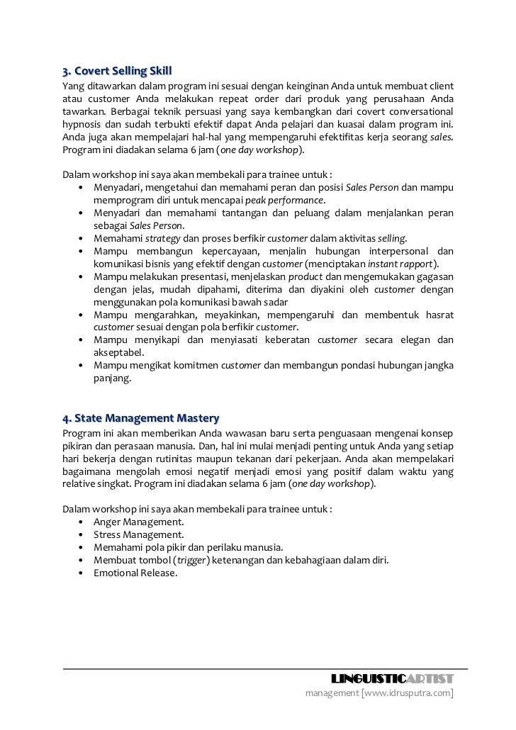 inhouse training proposal