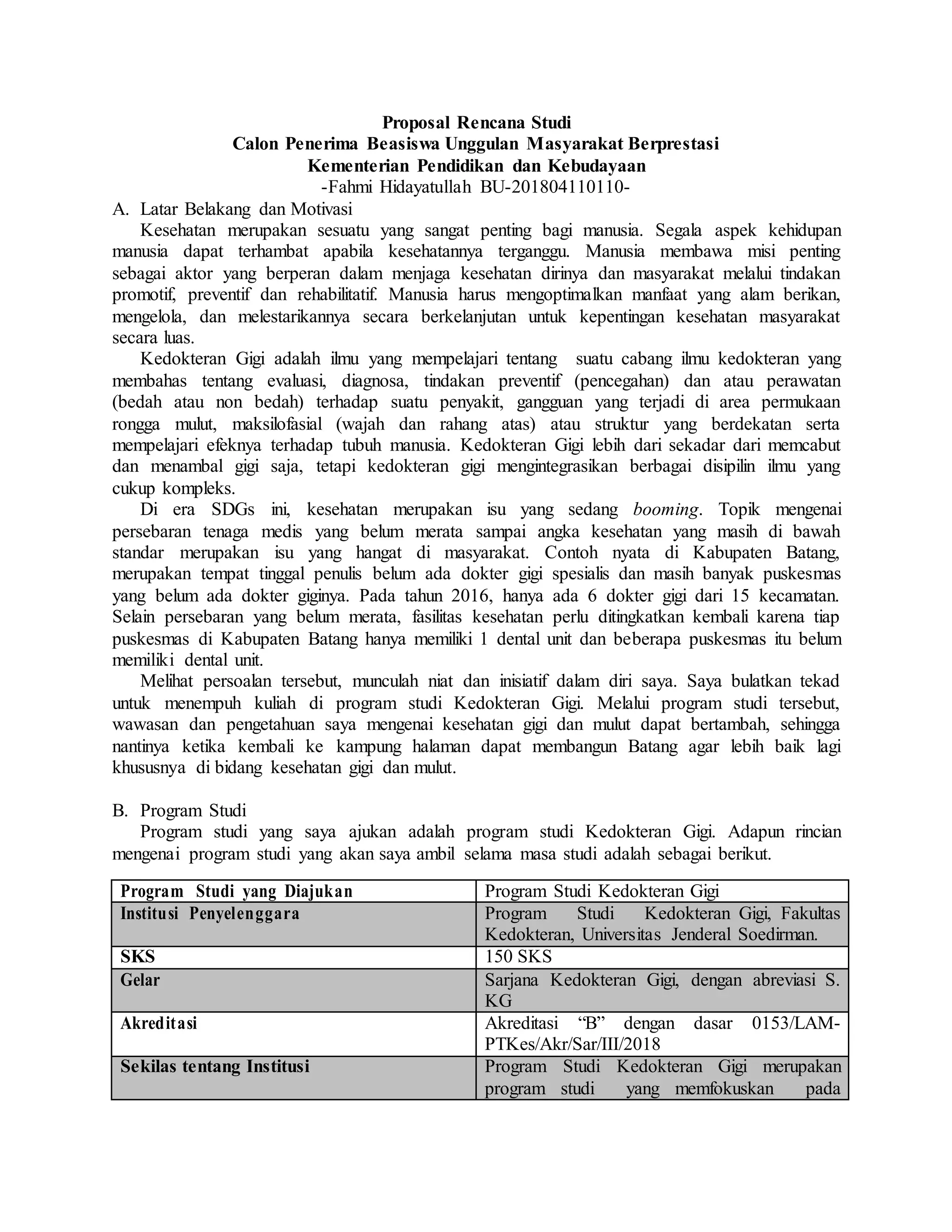 Proposal rencana studi | DOCX