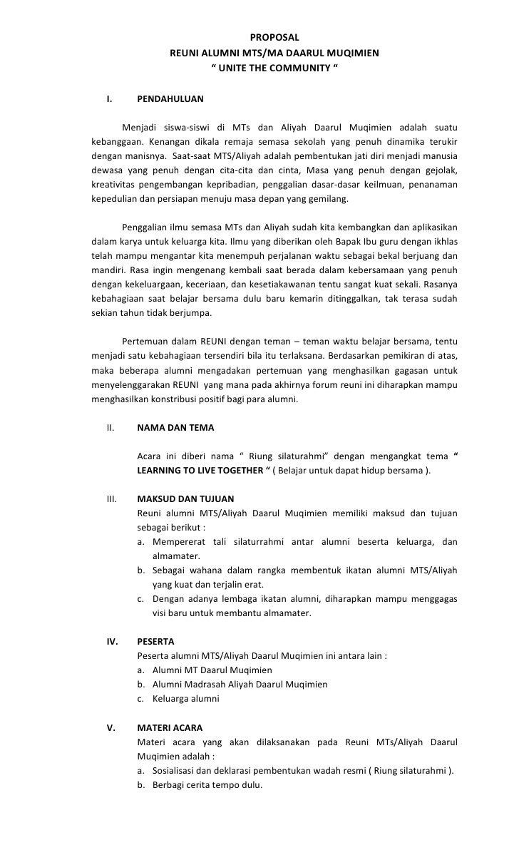 Featured image of post Contoh Proposal Reuni Smp Contoh proposal buka puasa bersama alumni terbaru
