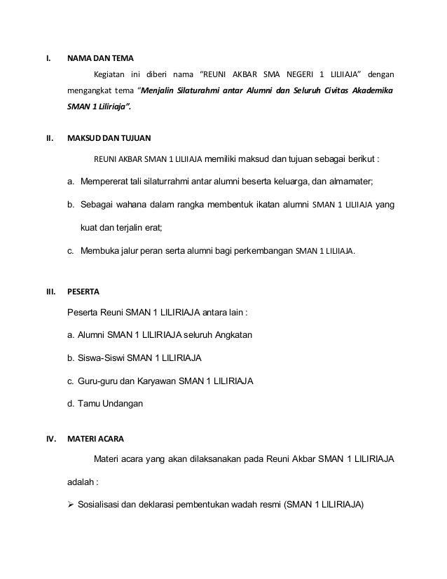 Proposal reuni akbar sman 1 liliriaja (1983 2013)