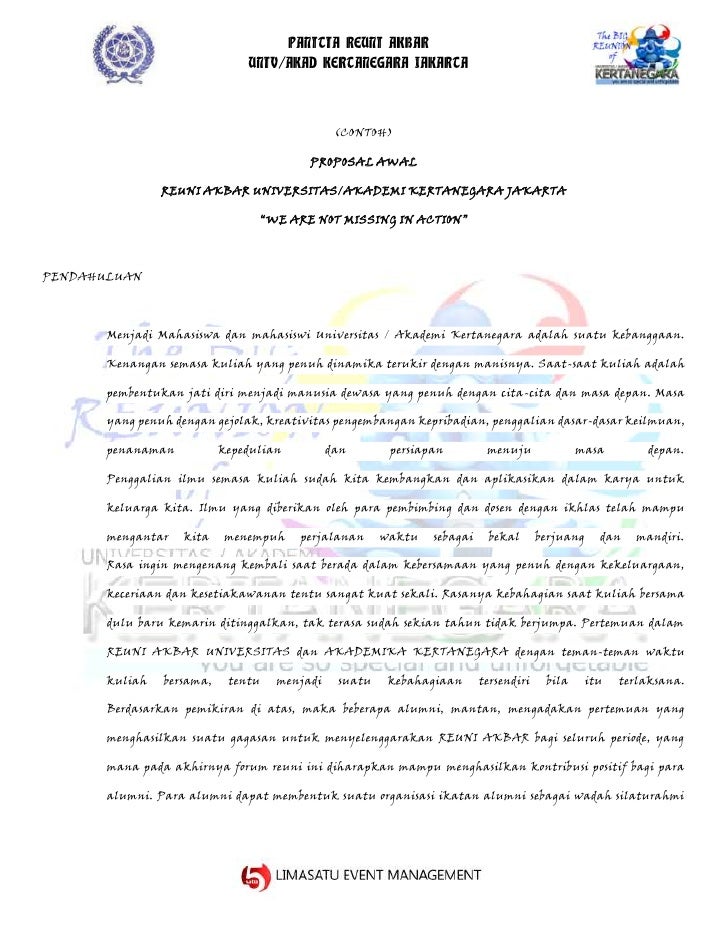 Proposal Reuni Akbar Universitas Kertanegara