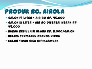 Semakin tinggi nilai TDS
semakin banyak juga
kandungan mineral
anorganik nya yang bisa
membahayakan tubuh
kita.
 