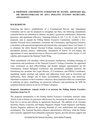 Proposals for amendments to the NPP Constitution | PDF