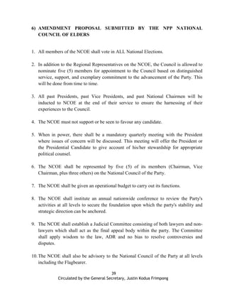 Proposals for amendments to the NPP Constitution | PDF