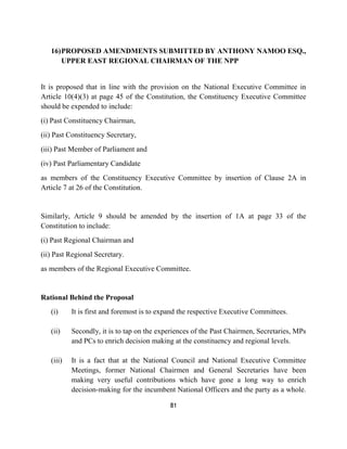 Proposals for amendments to the NPP Constitution | PDF