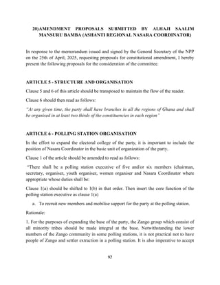 Proposals for amendments to the NPP Constitution | PDF