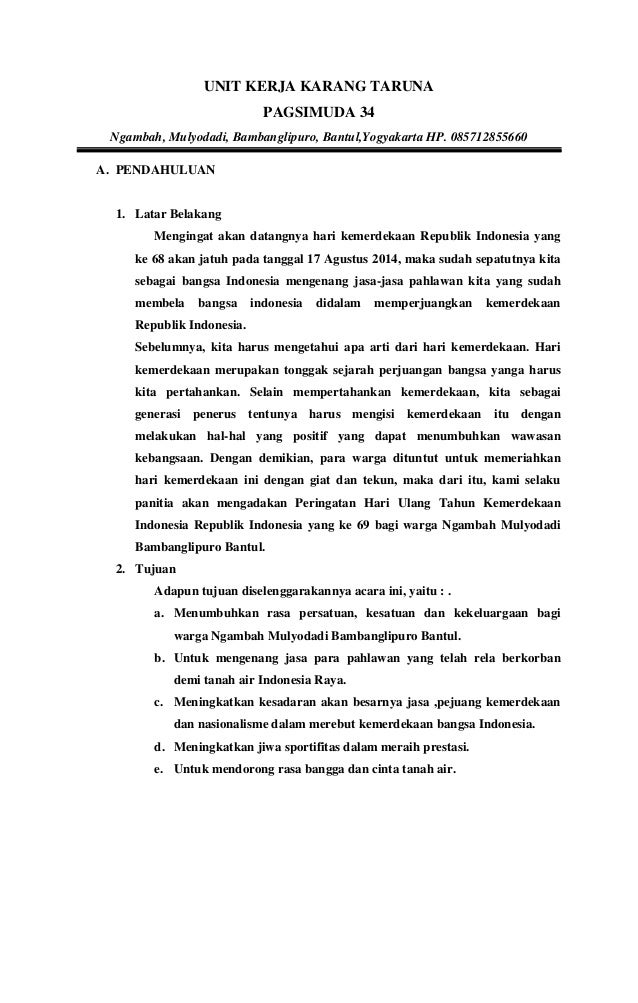 Proposal Karang Taruna Untuk 17 Agustus - Anyar AA