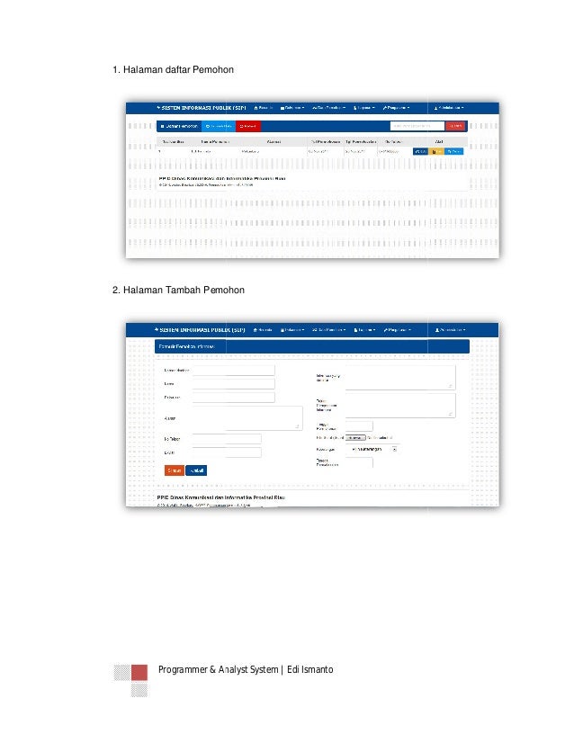 Contoh portfolio project aplikasi sistem informasi publik 