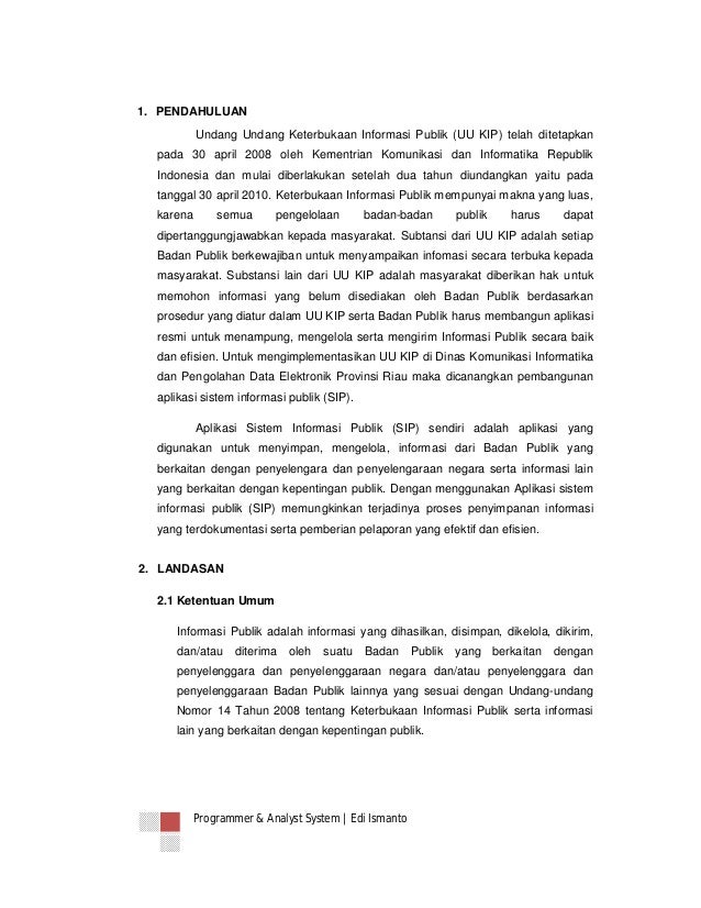 Contoh portfolio project aplikasi sistem informasi publik 
