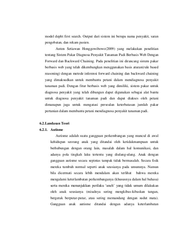 Proposal Sistem Pakar Tentang Anak Autis