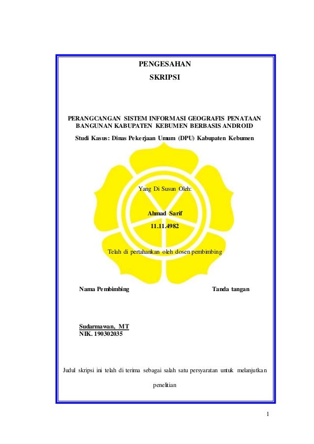 Contoh Judul Skripsi Tentang Sistem Informasi Geografis